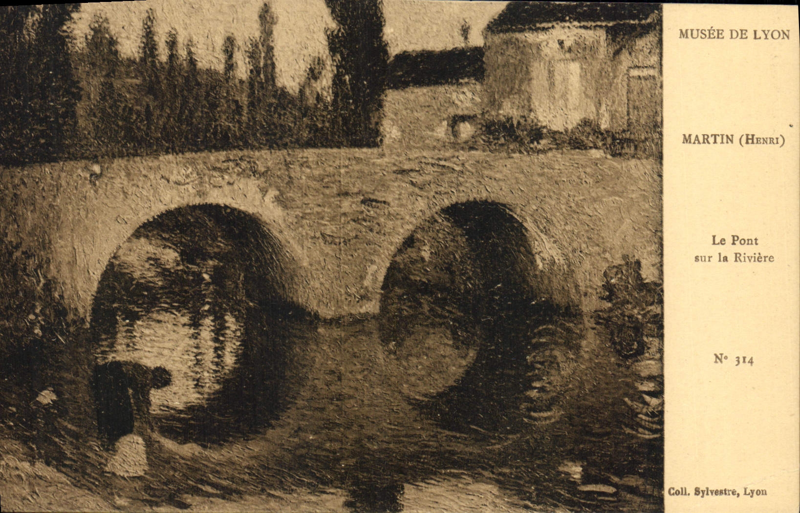 CPA Musee de Lyon Henri Martin Le pont sur la riviere
