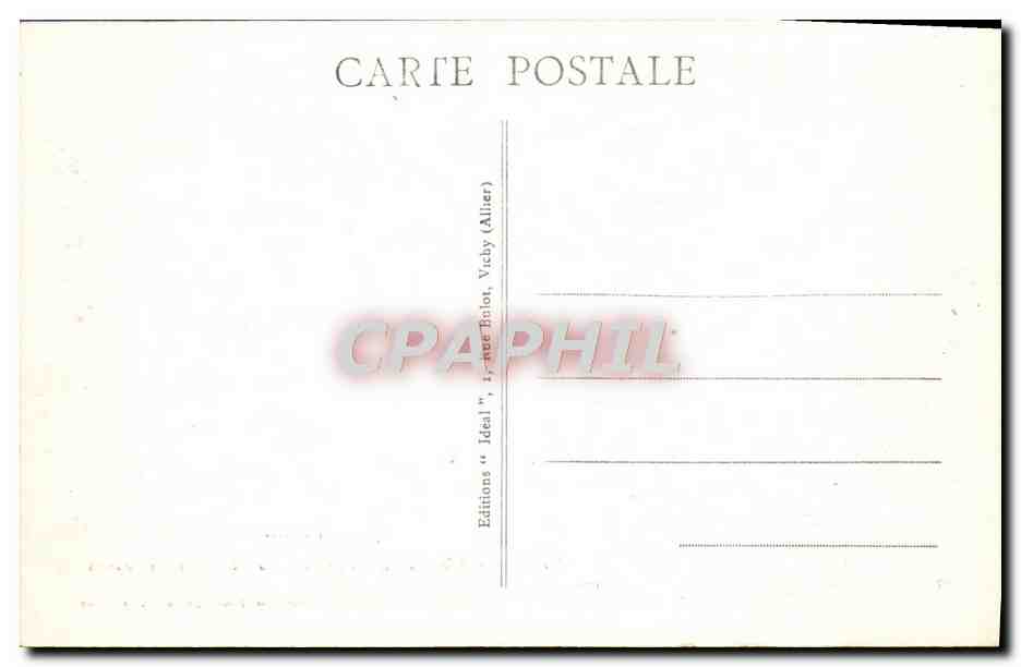 CPA Vichy La Grande Allee du Parc du Casino vu du Palais des sources — Rückseite
