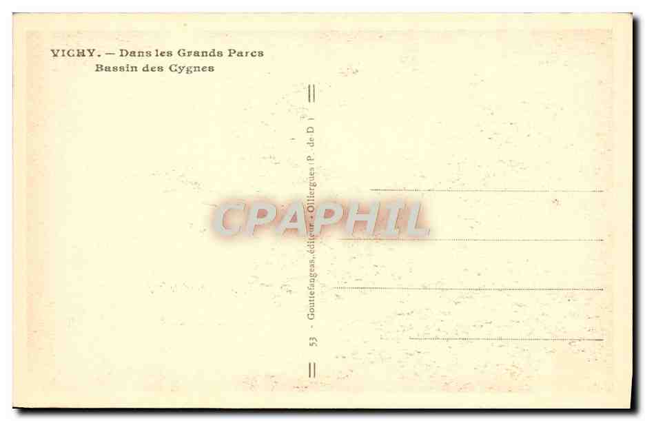 CPA Vichy Dans Les Grands Parcs Bassin des Cygnes — Rückseite