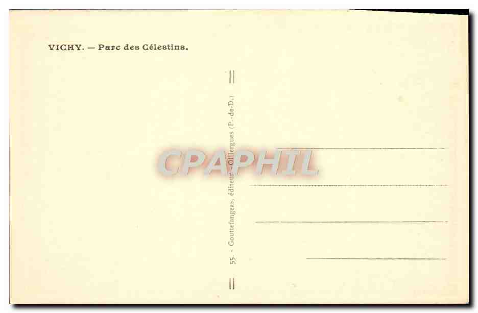 Vichy — Parc des Célestins — Goutefangeus — Verso