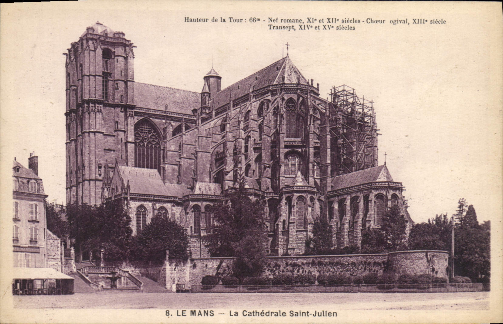 Le Mans — La Cathédrale Saint-Julien — Nef romane, transept et chœur ogival