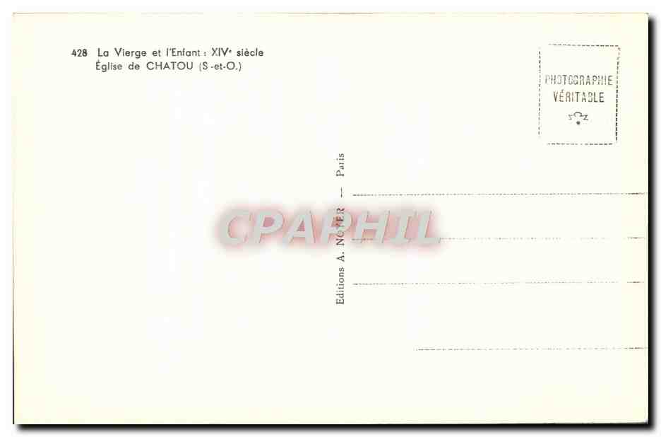 CPA La Vierge et l'Enfant Eglise de chatou — Back