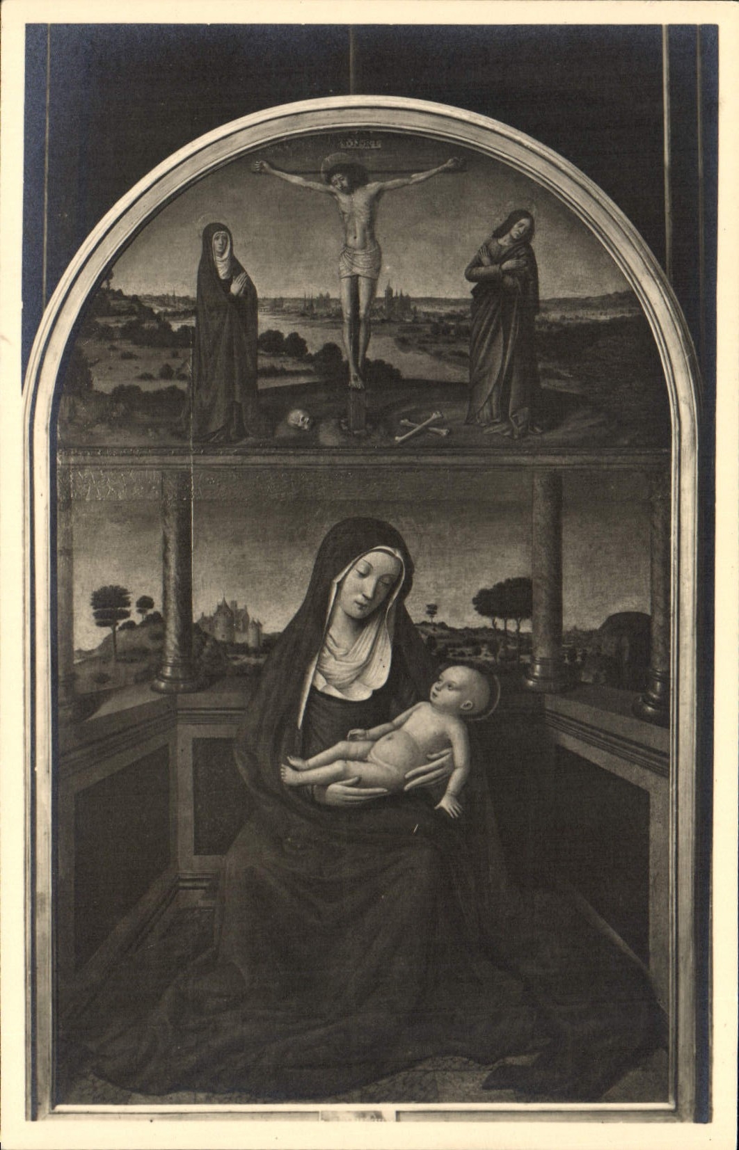CPA Vierge a l'Enfant du triptyque de Jean Bourdichon Pinacotheque de Naples