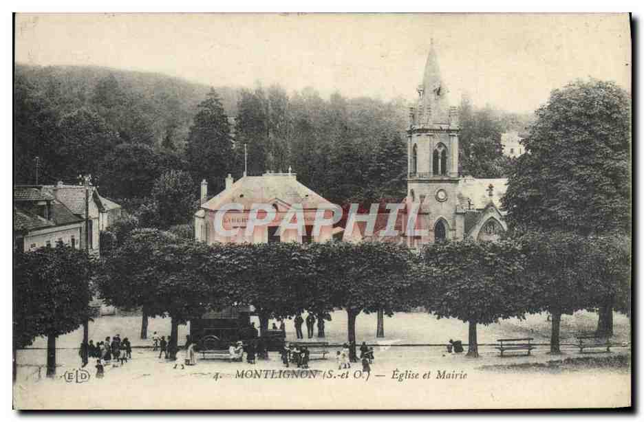 CPA Montlignon Eglise et la Mairie