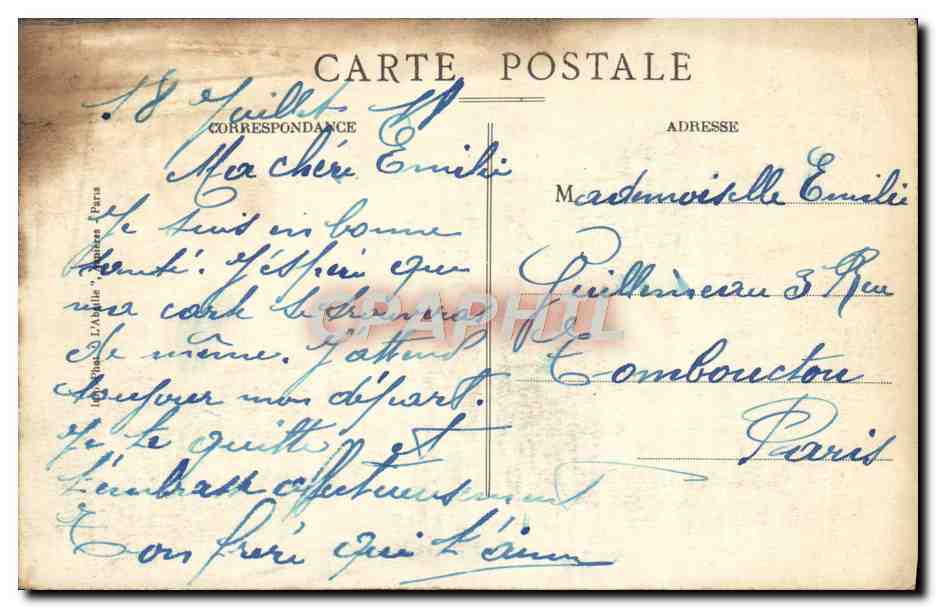 CPA Gennevilliers La Mairie — Rückseite