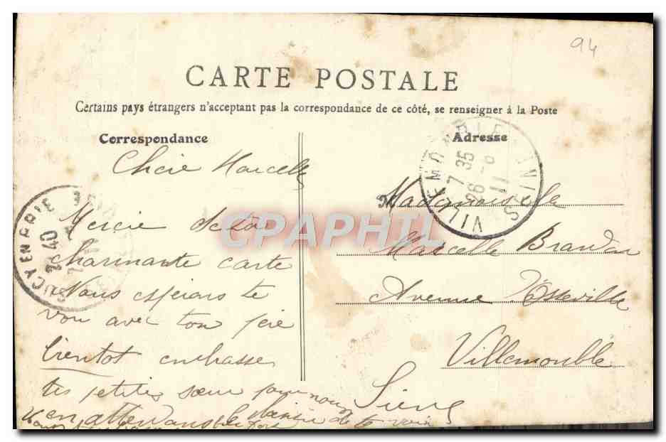 CPA Sucy En Brie Riviere De Touillon — Back
