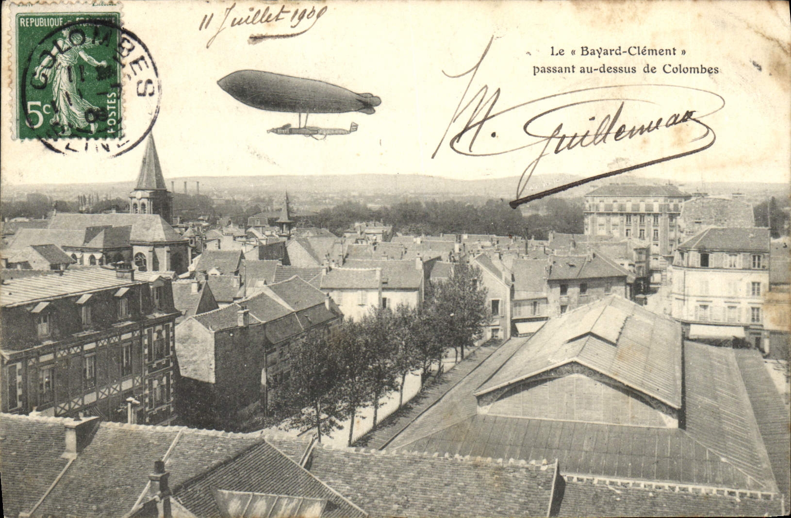 CPA Le Bayard Clement Passant Au Dessus De Colombes Dirigeable Zeppelin