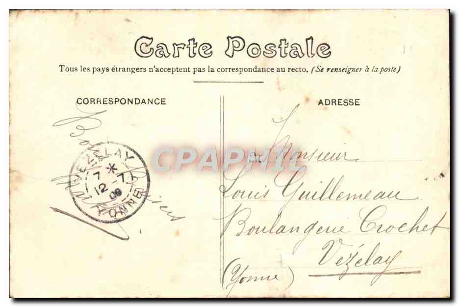 CPA Le Bayard Clement Passant Au Dessus De Colombes Dirigeable Zeppelin — Rückseite