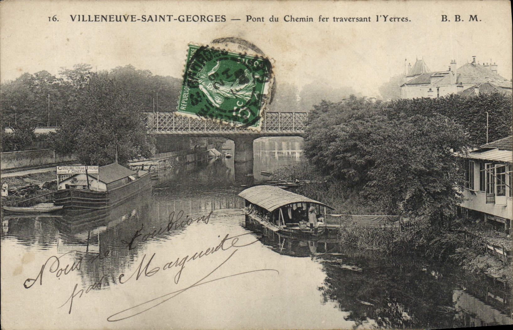 Villeneuve-Saint-Georges — Pont du Chemin de fer traversant l’Yerres — B.B.M. n°16