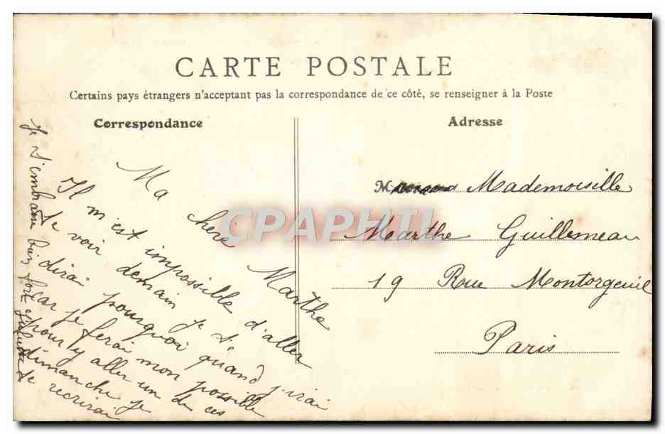 CPA La Marne Le Pont De Creteil Tramway — Rückseite