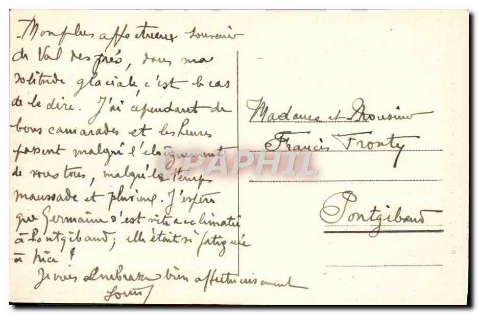 Briançon — Le Pont Baldy sur la Cerveyrette — E.R. n°859 — Rückseite