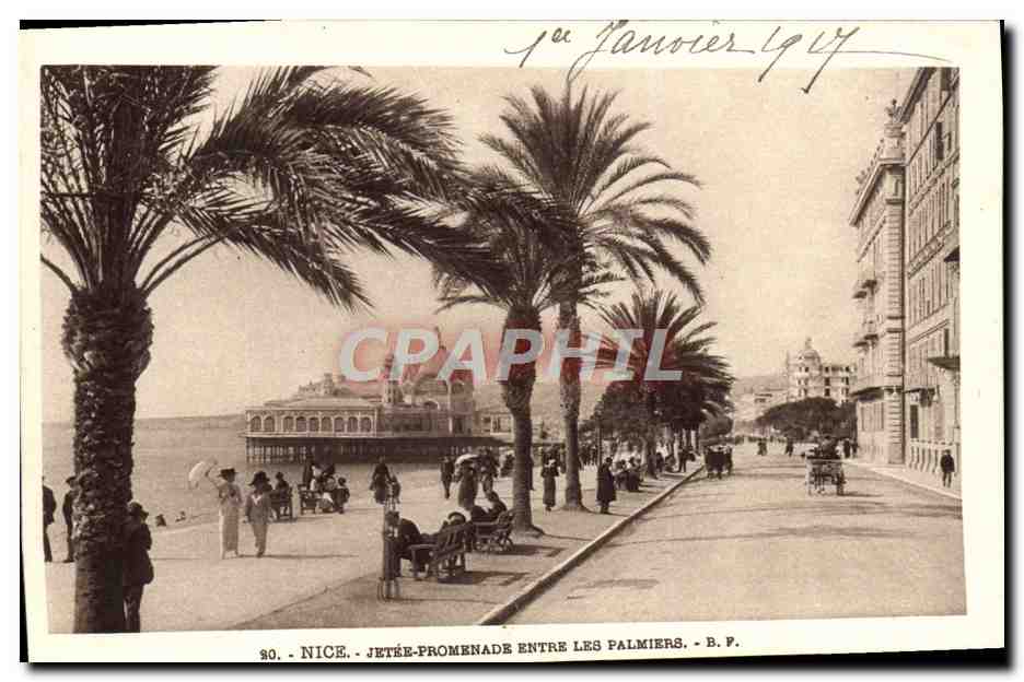 CPA Nice Jetee Promenade Entre Les Palmiers