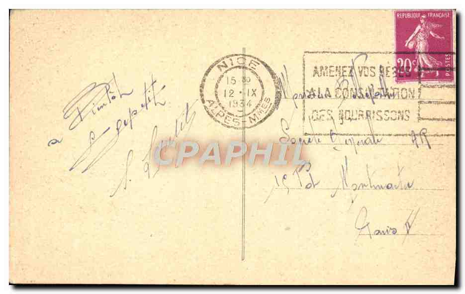 CPA Nice Vue Generale — Rückseite