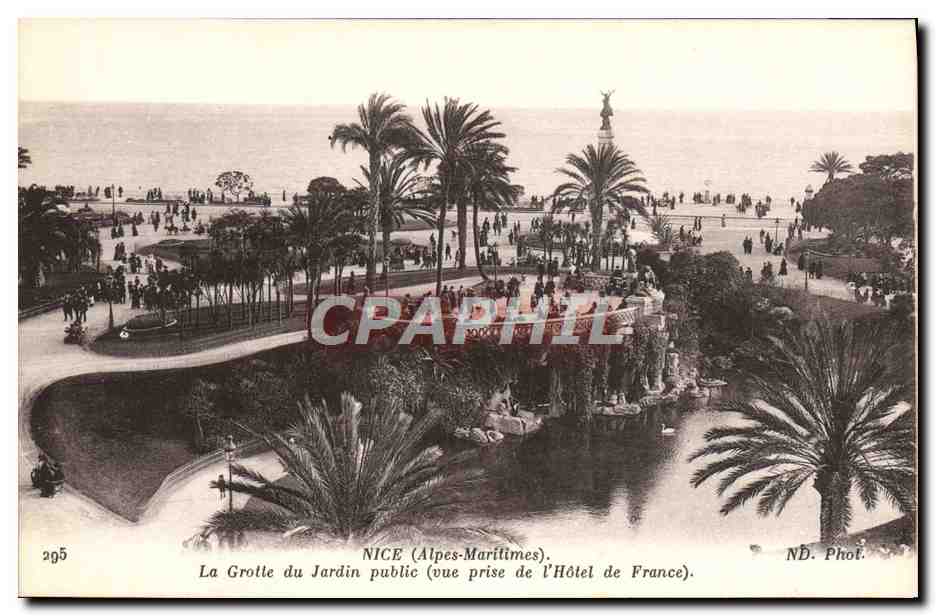 CPA Nice La Grotte Du Jardin Public Vue prise de l'Hotel de France 