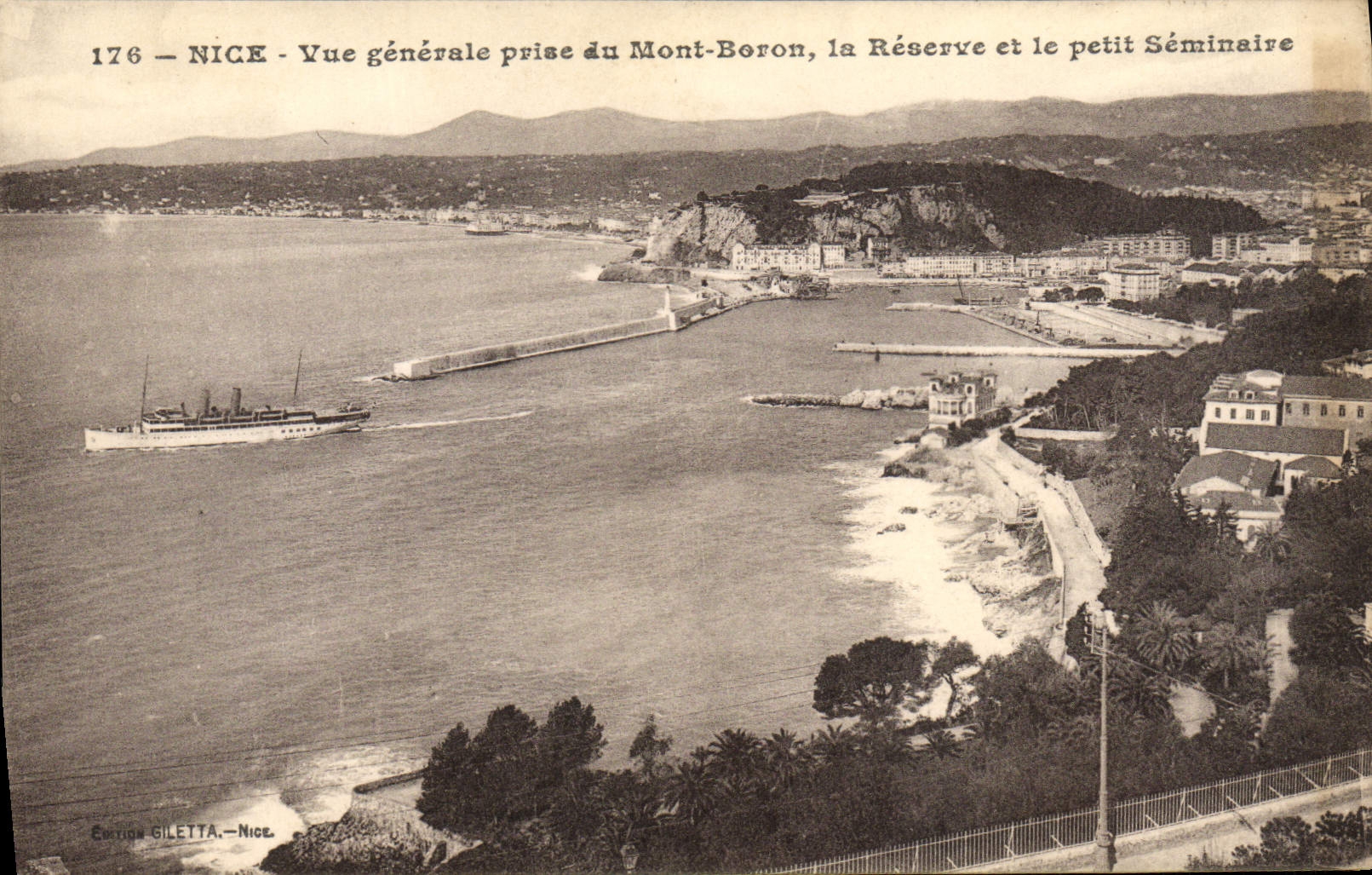 CPA Nice Vue Generale Prise Du Mont Boron La Reserve Et Le Petit Seminaire