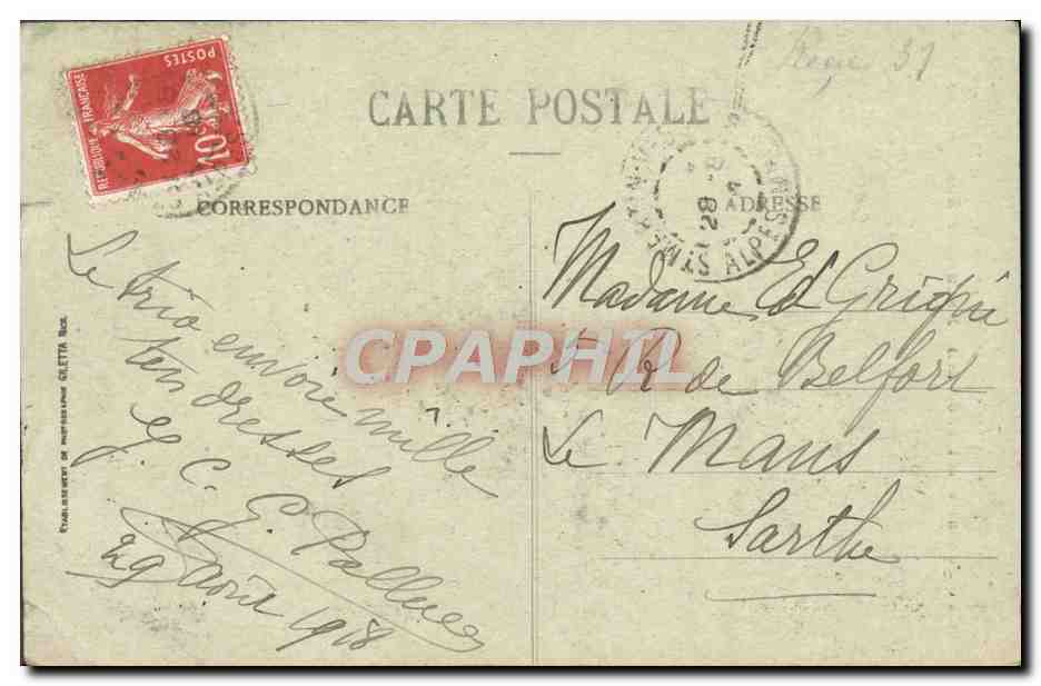 CPA St Martin Vesubie La Madone De Fenestre Excursion A La Madone — Rückseite