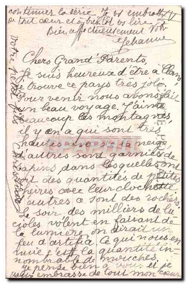 CPA Clans Vue Du Vallonnet Station Estivale — Rückseite
