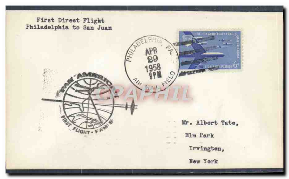 Eerste directe vlucht Filadelfia-San Juan — Pan American — 29 april 1958