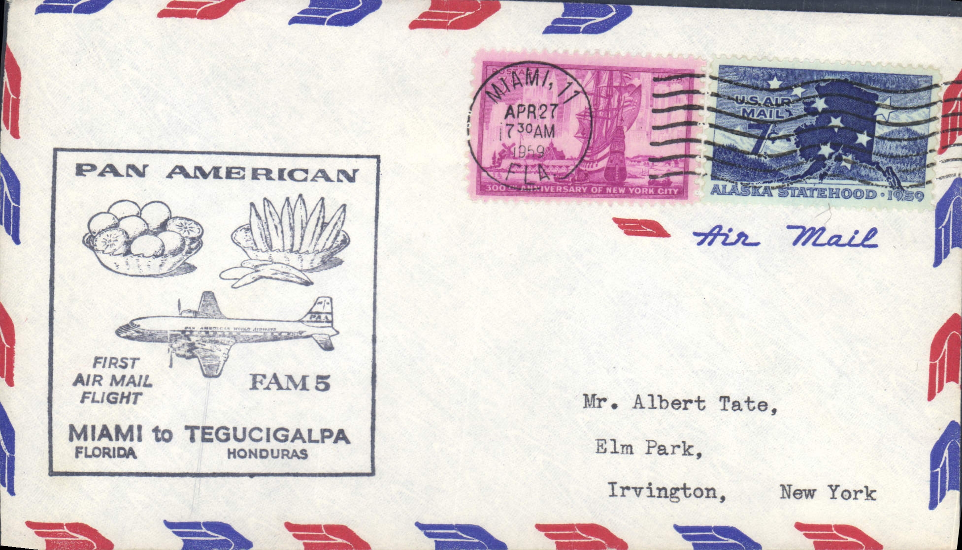 First Air Flight Miami-Tegucigalpa — Pan American — FAM 5 — Miami, Florida
