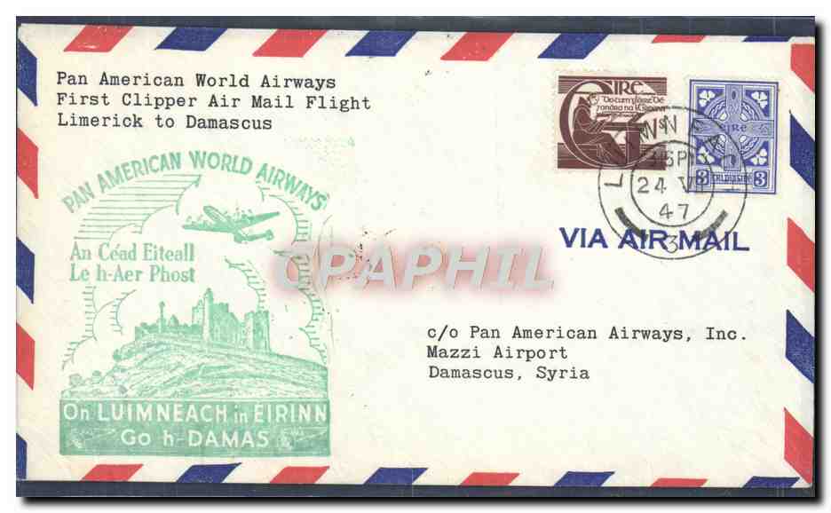 Lettre Irlande Limerick to Damascus 24 7 1947