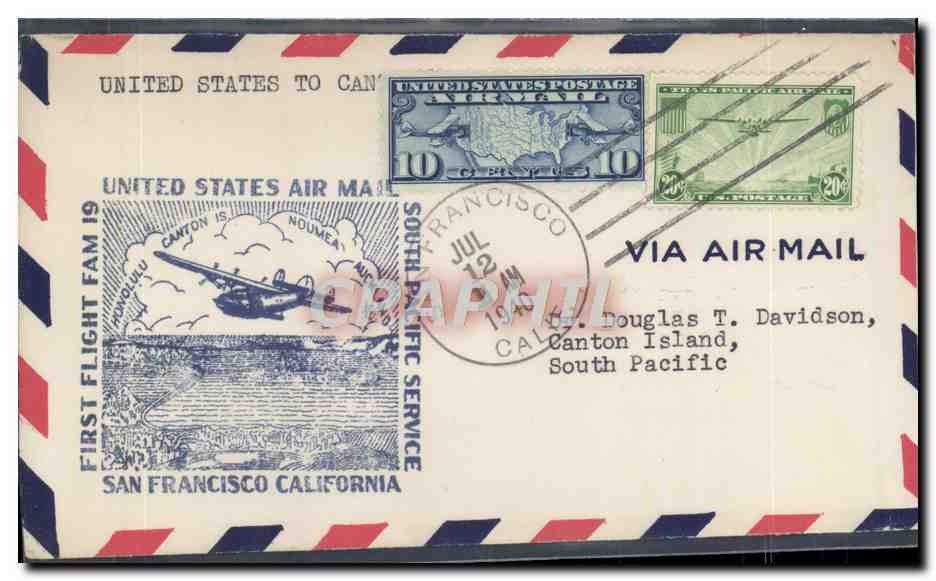 Premier vol San Francisco - Nouméa — United States Air Mail, 1928