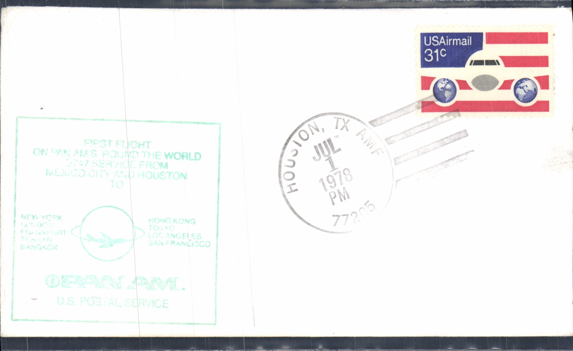 Premier vol Pan Am autour du monde — Houston, TX — 1er juillet 1978