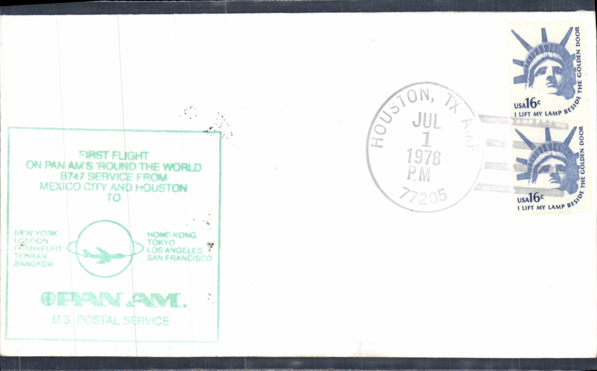 Premier vol Pan Am 'Around the World' — Houston, TX — 1er juillet 1978