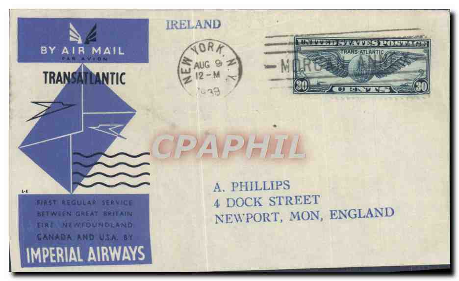 Service aérien transatlantique — Imperial Airways — Irlande