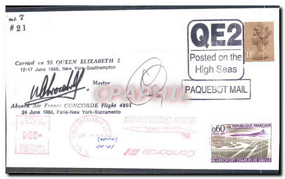 Concorde Inaugural — Paris-Sacramento 24 June 1988 — California AirMail Society — Back