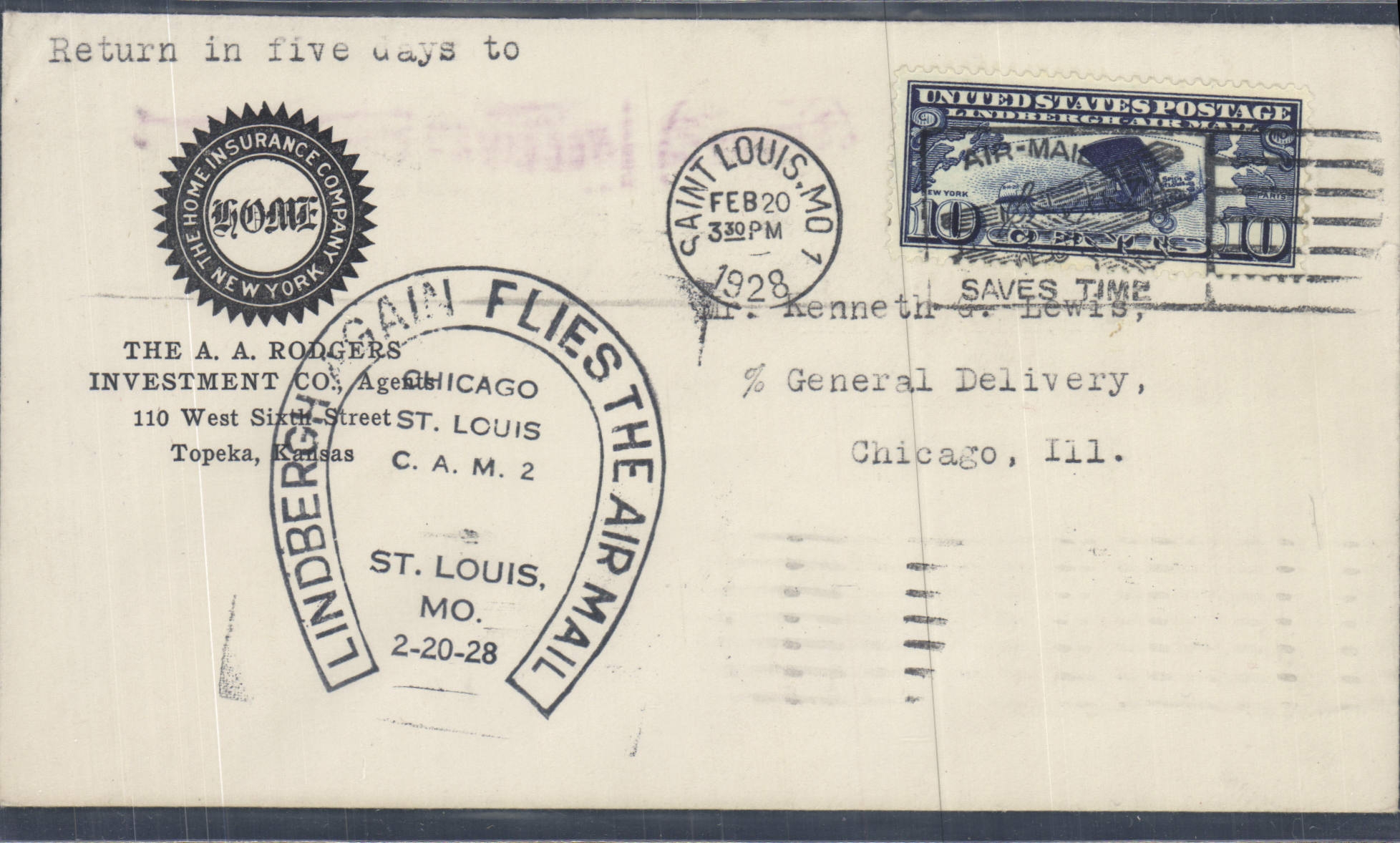 Saint Louis — Luftpost — United States Postage