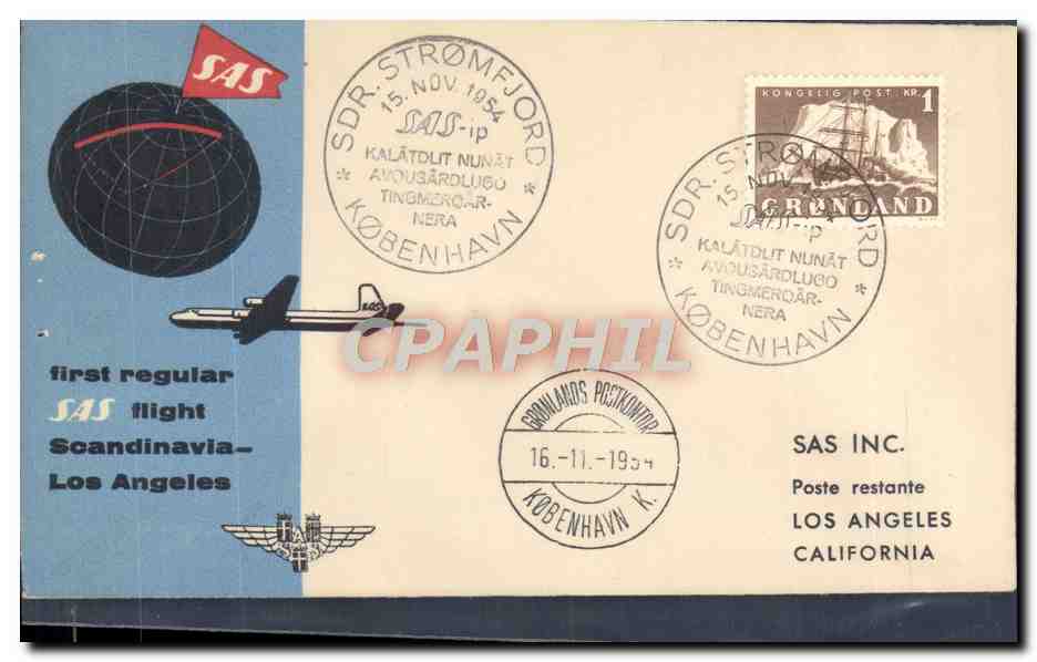 Lettre SAS Groenland to Los Angeles 15 11 54