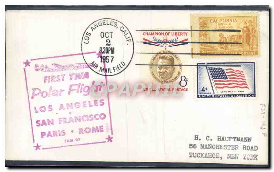 Primo volo TIWA Polare — Los Angeles — San Francisco — Parigi — Roma — 2 ottobre 1957 — Los Angeles, California