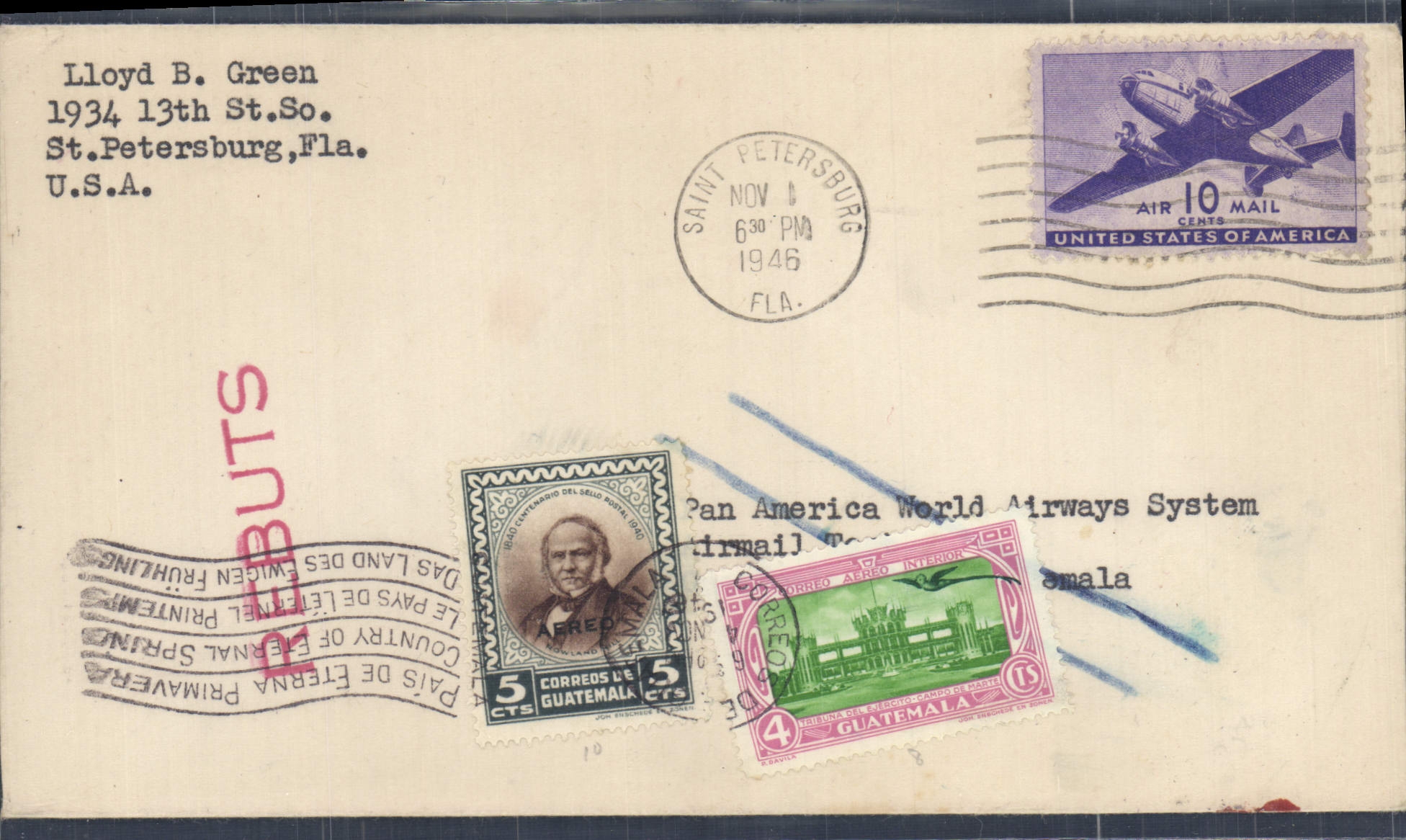 Sint-Petersburg — Guatemala — Pan America World Airways System — 1946