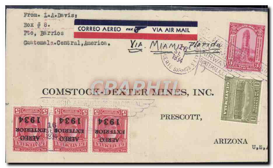 Lettre Guatemala 16 9 1934 to Prescott 