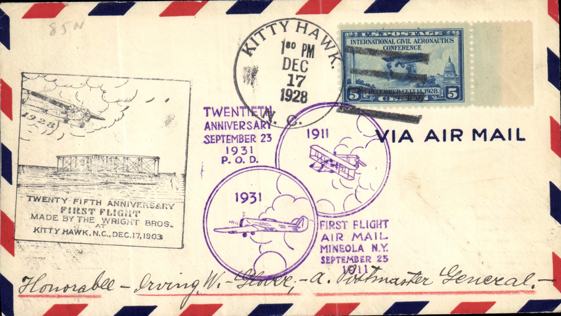 Kitty Hawk — 25e anniversaire du premier vol des Wright Brothers — éditeur non visible