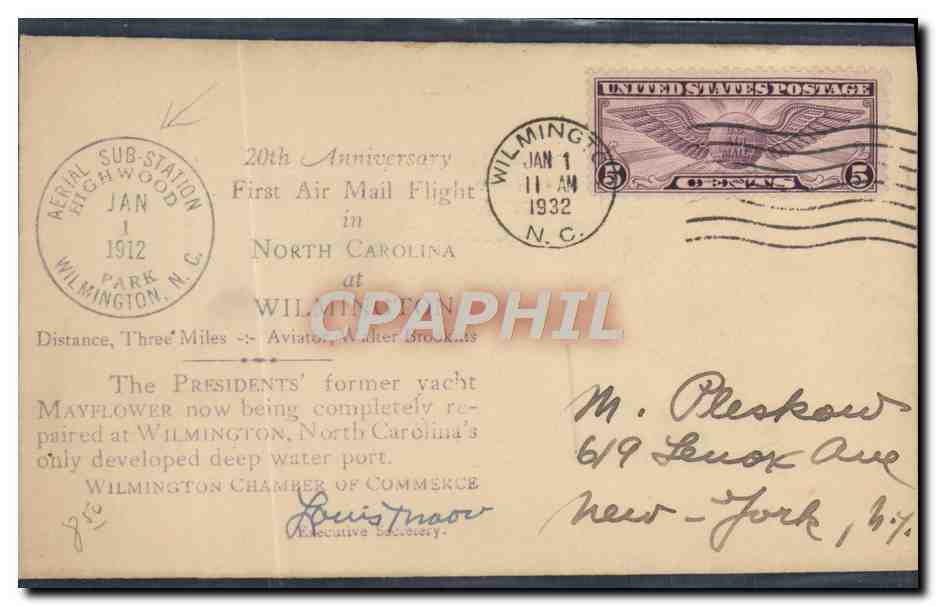 20th Anniversary First Air Mail Flight in North Carolina at Wilmington — Wilmington Chamber of Commerce