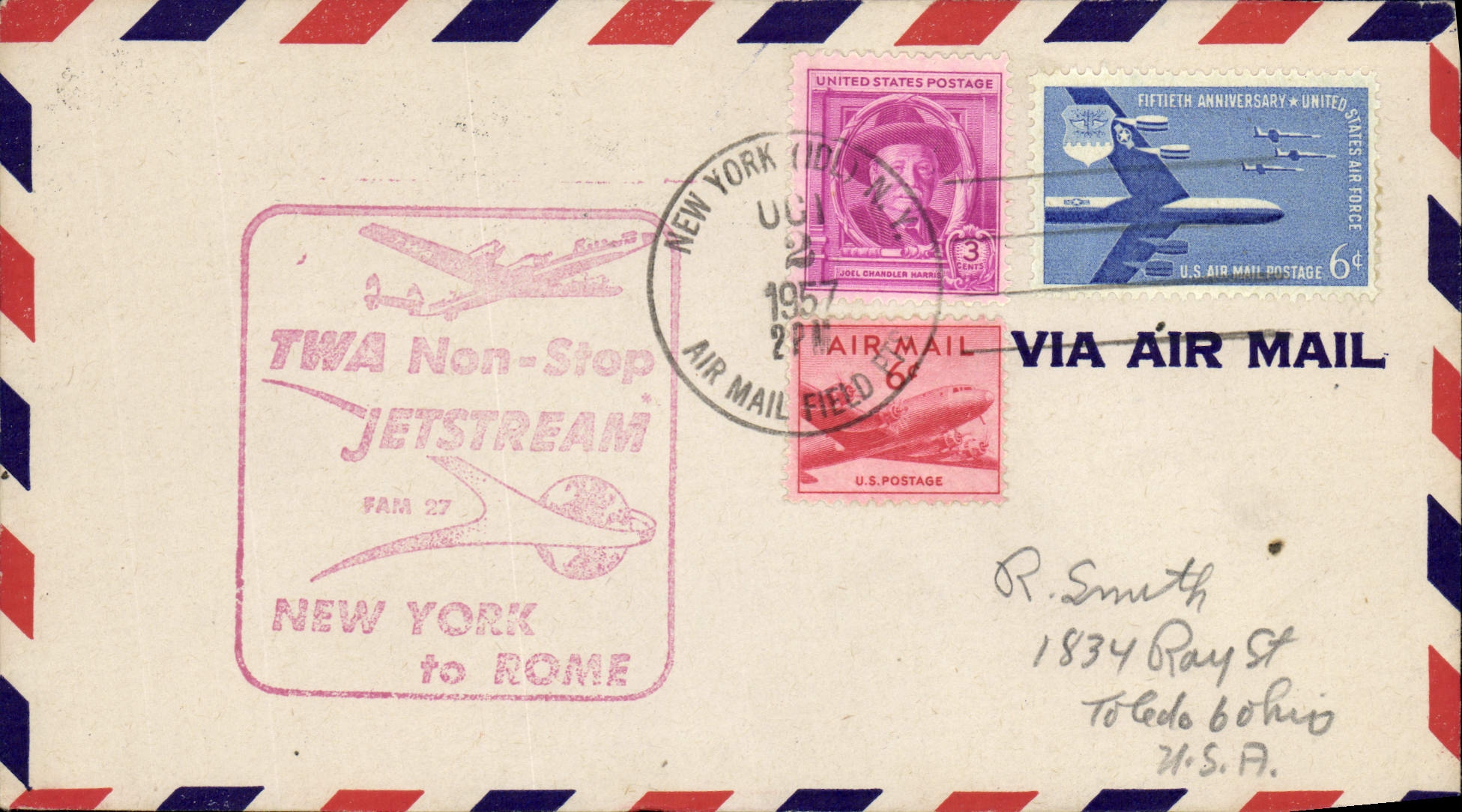 TWA Non-Stop Jetstream — New York à Rome — TWA
