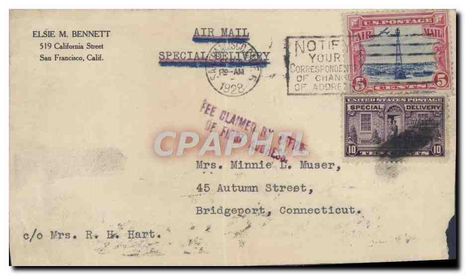 San Francisco — envoi spécial avec timbres et oblitération — ATR Matt