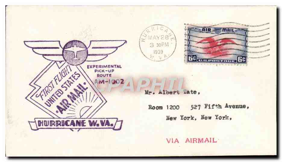 Première vol aérien des États-Unis — Hurricane, W.Va. — Expérimental Pick-Up Route AM-1002