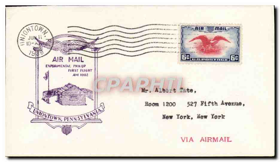Uniontown, Pennsylvanie — Premier vol expérimental — Uniontown Post Office
