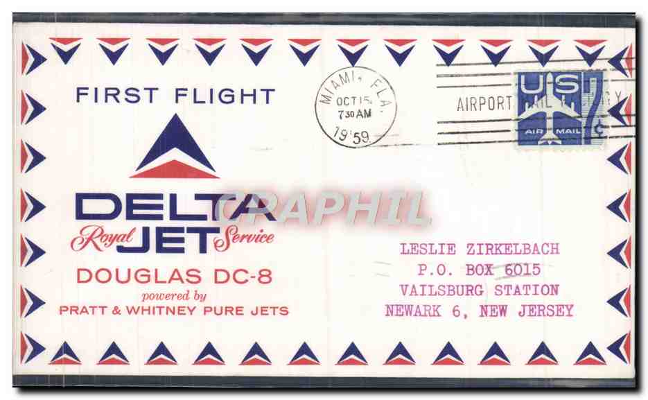 Eerste vlucht Delta Royal Jet Service — Douglas DC-8 — Miami, Florida — 15 oktober 1959