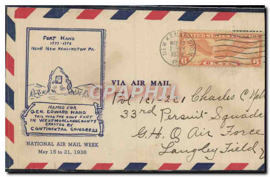 Fort Hand 1777-1779 — Near New Kensington PA — National Air Mail Week 1938