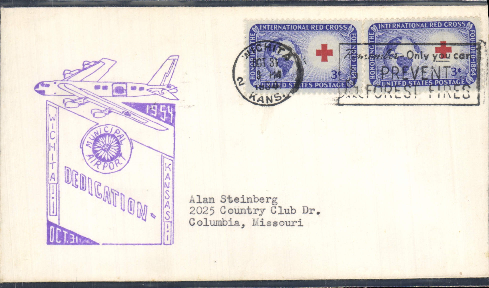 Lettre Etats Unis Dedication Municipal Airport Wichita 31 10 1964
