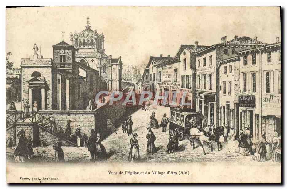 CPA Vues de l'eglise et du village d'Ars