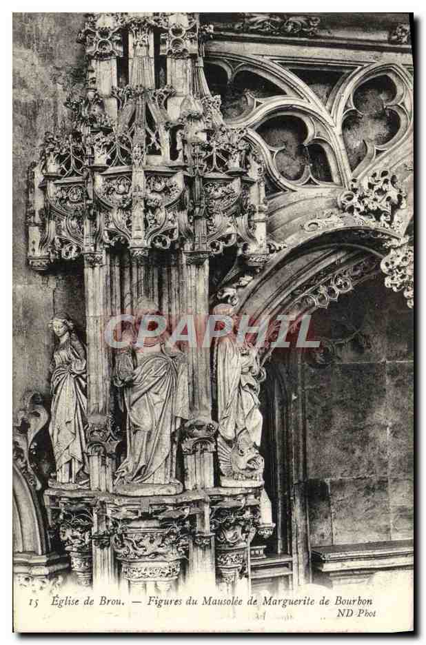 CPA Bourg Eglise de Brou Figures du Mausolee de Marguerite de Bourbon