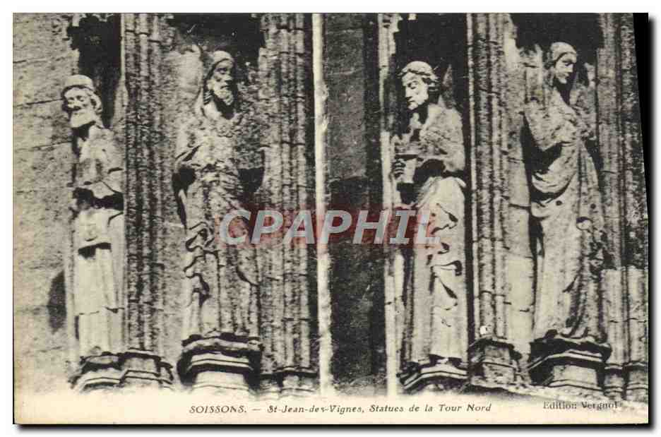 Soissons — St-Jean-des-Vignes, Statues de la Tour Nord — Edition Vergool