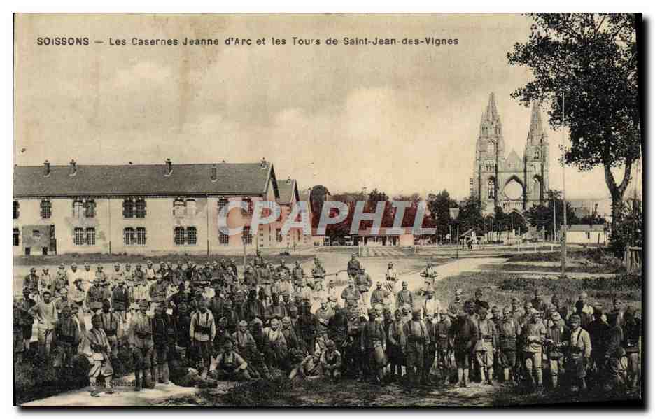 Soissons — Las Casernas Jeanne d'Arc y las Torres de Saint-Jean-des-Vignes — CPAPHIL