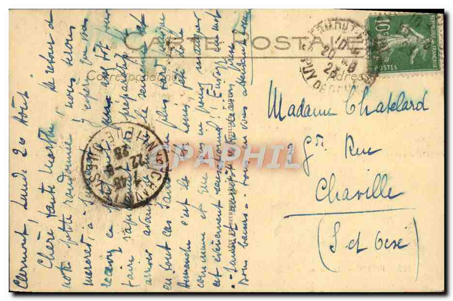 CPA Vichy Le casino — Verso