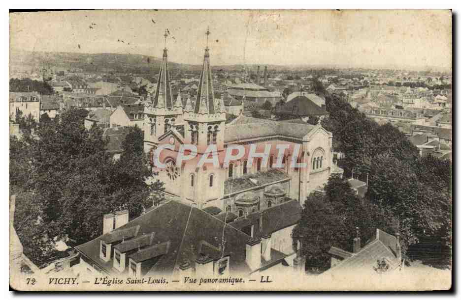 CPA Vichy L'eglise Saint Louis Vue panoramique