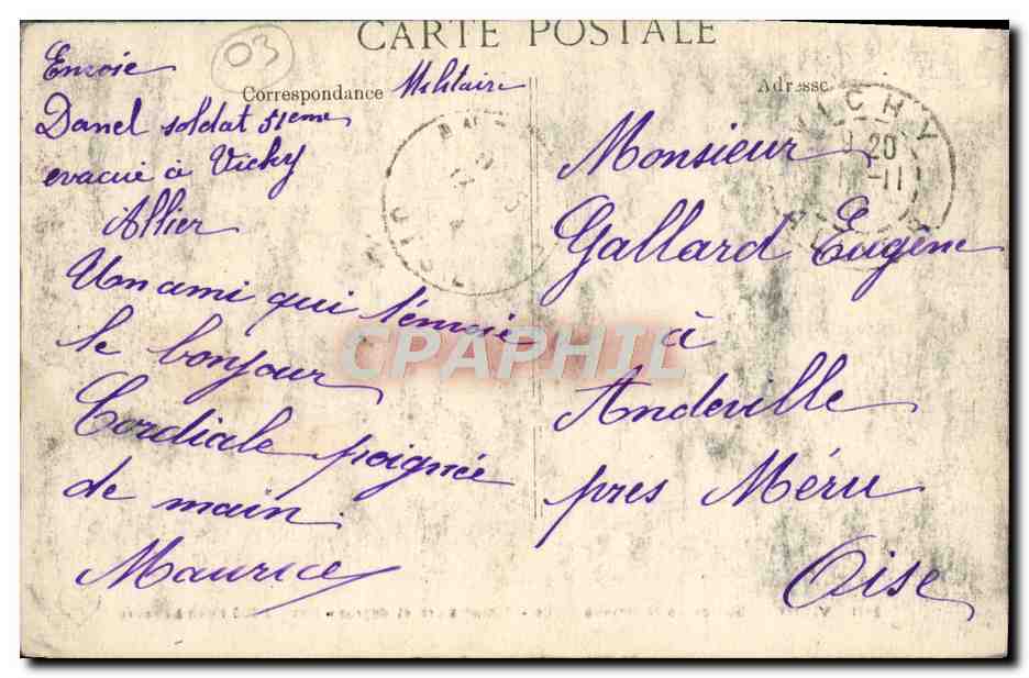 CPA Vichy Source de la grande grille  — Rückseite